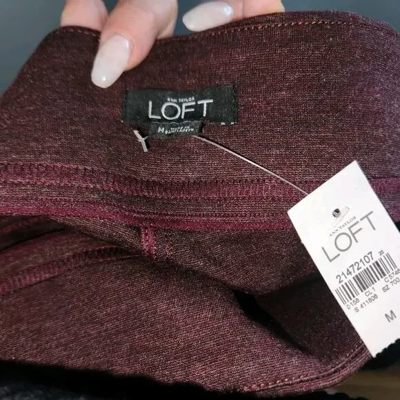 NWT Ann Taylor Loft Maroon /Plum Jeggings Sz M - Picture 4 of 4